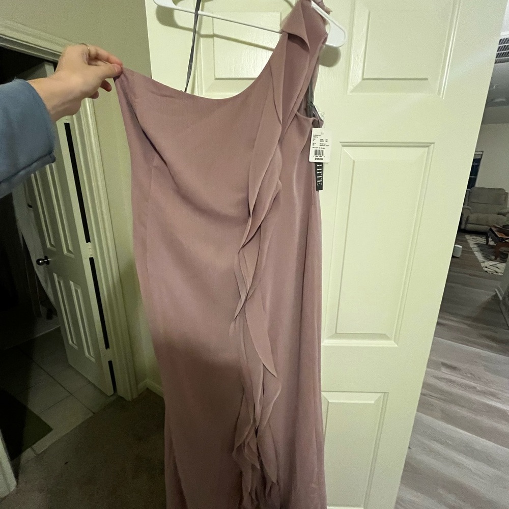Vera Wang Dusty Rose One-Shoulder Dress